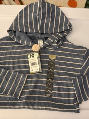 Gerber Blue and White Striped Hooded Sweatshirt